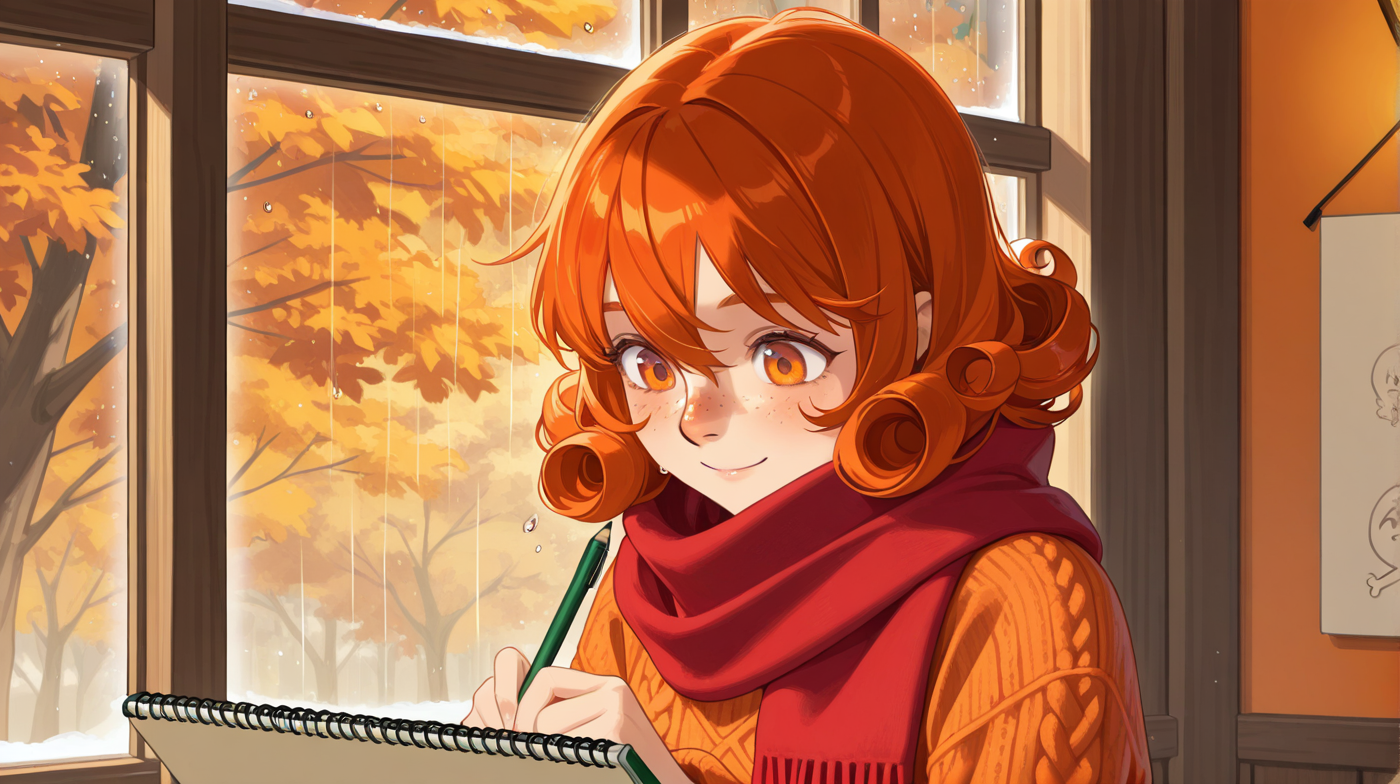 Мира рисует